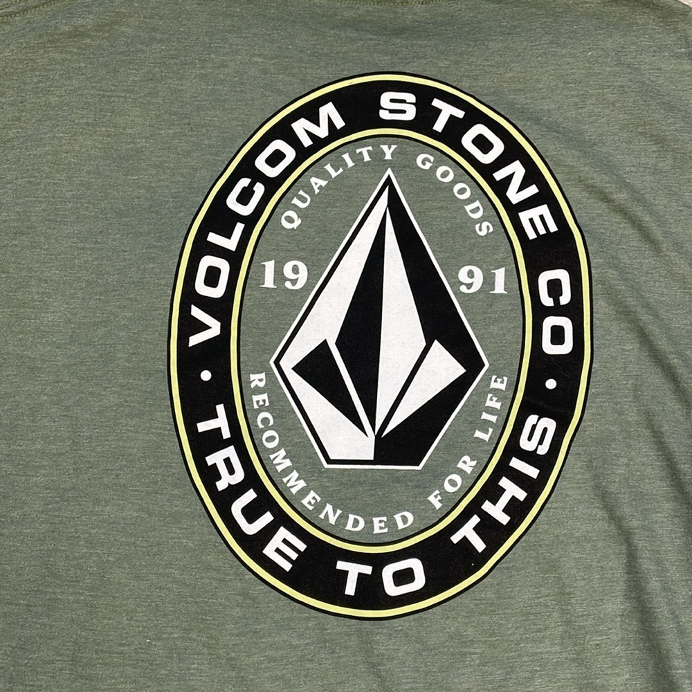 Volcom True To This Graphic Tee T Shirt Short Sleeve Green Skater Sz L - Picture 8 of 9